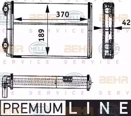 HELLA 8FH 351 312-421 - Теплообмінник, опалення салону autozip.com.ua