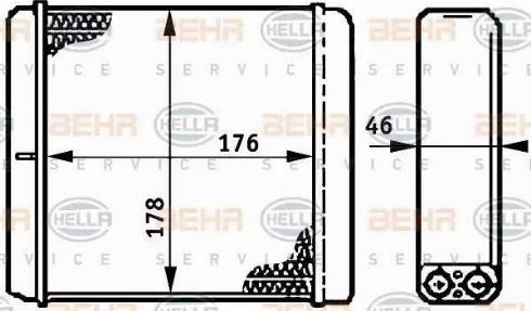 HELLA 8FH 351 312-091 - Теплообмінник, опалення салону autozip.com.ua