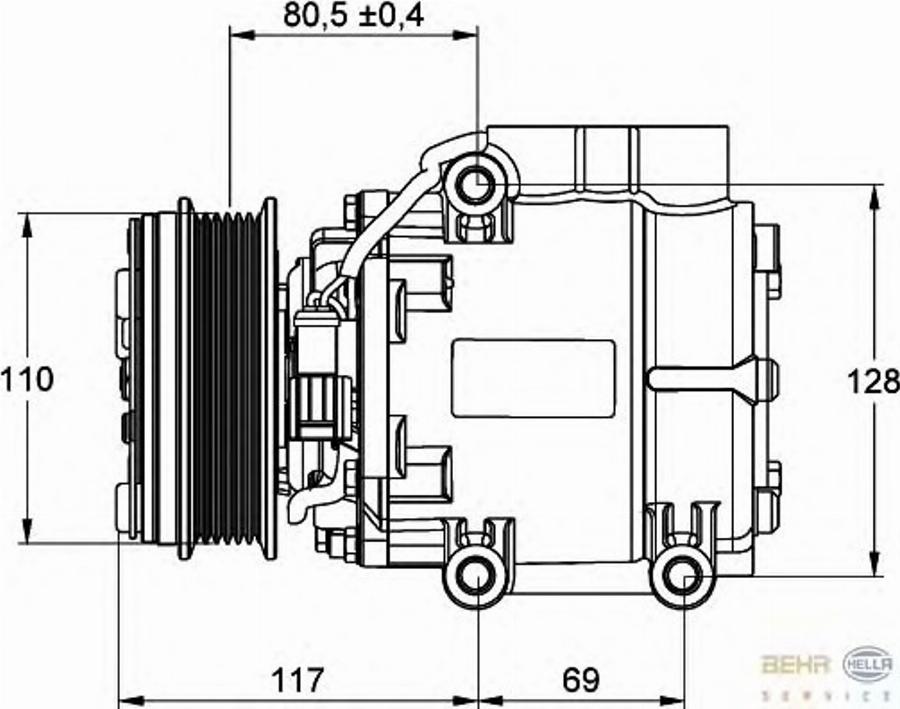 HELLA 8FK 351 109-201 - Компресор, кондиціонер autozip.com.ua