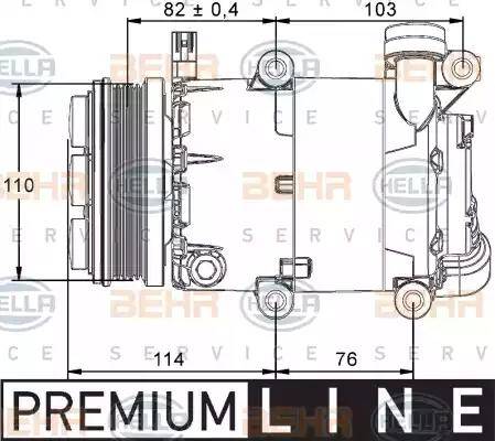 HELLA 8FK 351 113-461 - Компресор, кондиціонер autozip.com.ua