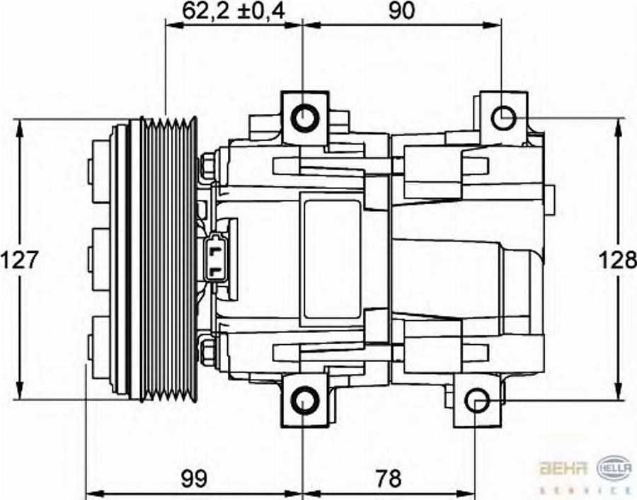 HELLA 8FK351113431 - Компресор, кондиціонер autozip.com.ua