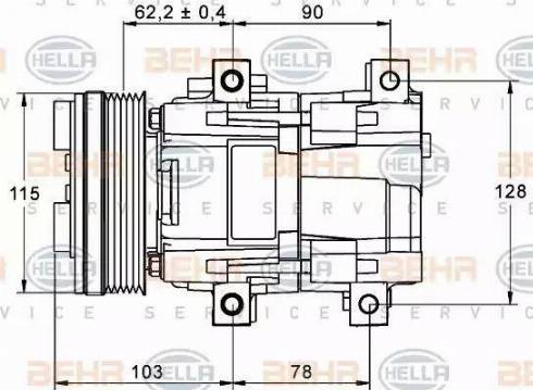 HELLA 8FK 351 113-301 - Компресор, кондиціонер autozip.com.ua