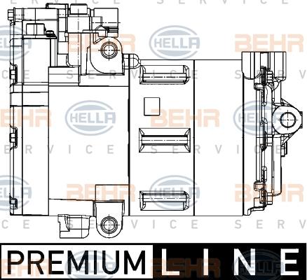HELLA 8FK 351 342-061 - Компресор, кондиціонер autozip.com.ua
