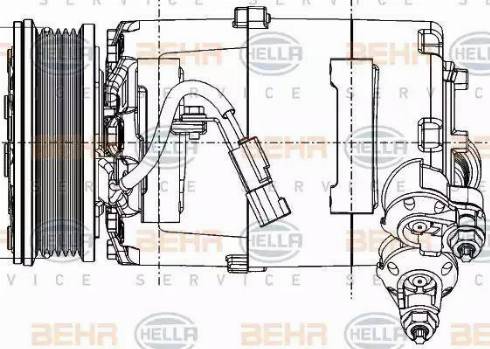 HELLA 8FK 351 334-361 - Компресор, кондиціонер autozip.com.ua