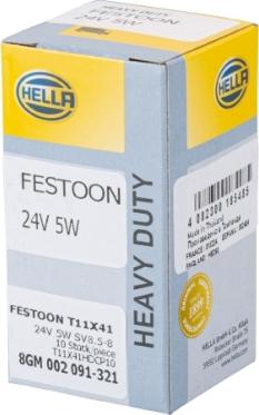 HELLA 8GM 002 091-321 - Лампа розжарювання, Освітлення салону autozip.com.ua