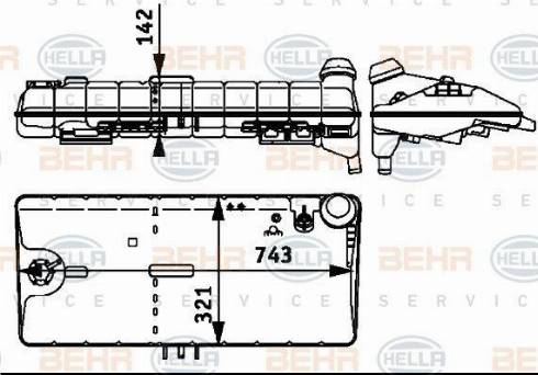 HELLA 8MA 376 705-384 - Компенсаційний бак, охолоджуюча рідина autozip.com.ua