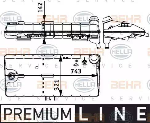 HELLA 8MA 376 705-381 - Компенсаційний бак, охолоджуюча рідина autozip.com.ua