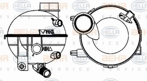 HELLA 8MA 376 702-414 - Компенсаційний бак, охолоджуюча рідина autozip.com.ua