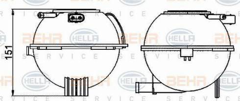 HELLA 8MA 376 702-474 - Компенсаційний бак, охолоджуюча рідина autozip.com.ua