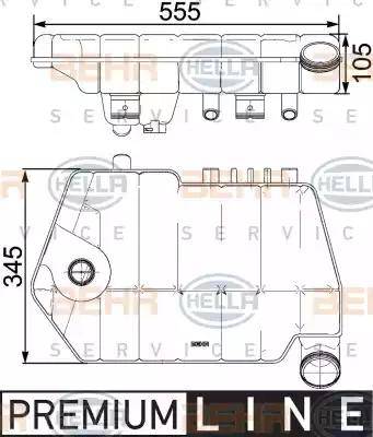 HELLA 8MA 376 731-621 - Компенсаційний бак, охолоджуюча рідина autozip.com.ua