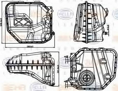 HELLA 8MA 376 737-201 - Компенсаційний бак, охолоджуюча рідина autozip.com.ua