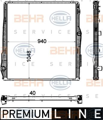 HELLA 8MK 376 906-311 - Радіатор, охолодження двигуна autozip.com.ua