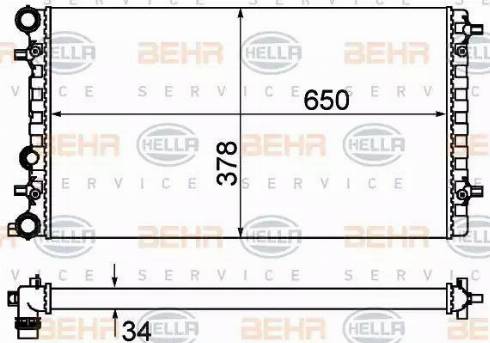 HELLA 8MK 376 901-091 - Радіатор, охолодження двигуна autozip.com.ua