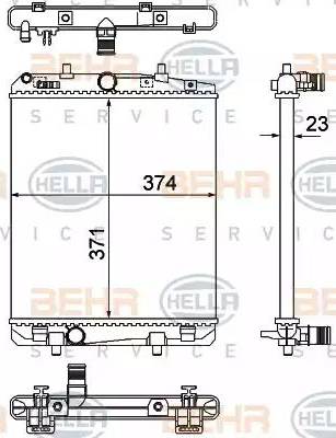 HELLA 8MK 376 901-051 - Радіатор, охолодження двигуна autozip.com.ua