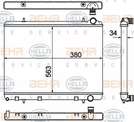 HELLA 8MK 376 901-031 - Радіатор, охолодження двигуна autozip.com.ua