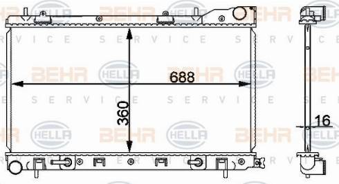 HELLA 8MK 376 912-224 - Радіатор, охолодження двигуна autozip.com.ua