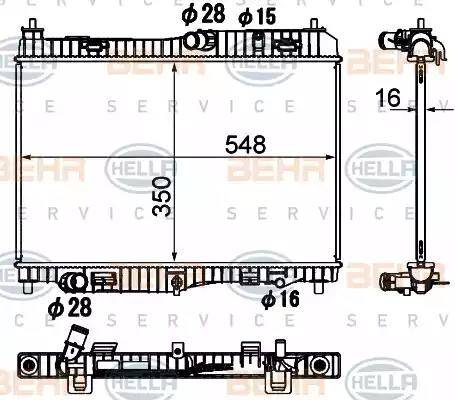 HELLA 8MK 376 790-501 - Радіатор, охолодження двигуна autozip.com.ua