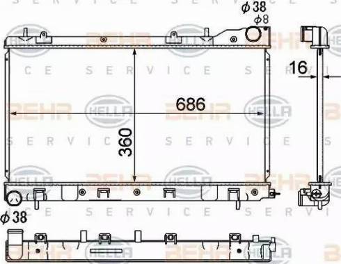 HELLA 8MK 376 790-281 - Радіатор, охолодження двигуна autozip.com.ua