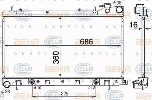 HELLA 8MK 376 790-271 - Радіатор, охолодження двигуна autozip.com.ua