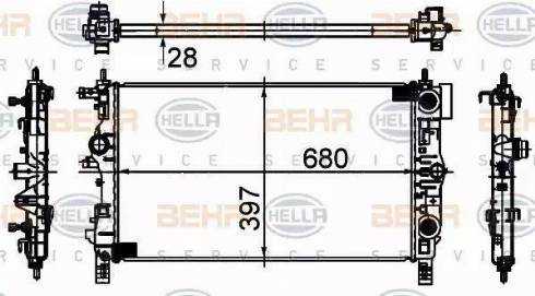 HELLA 8MK 376 749-861 - Радіатор, охолодження двигуна autozip.com.ua