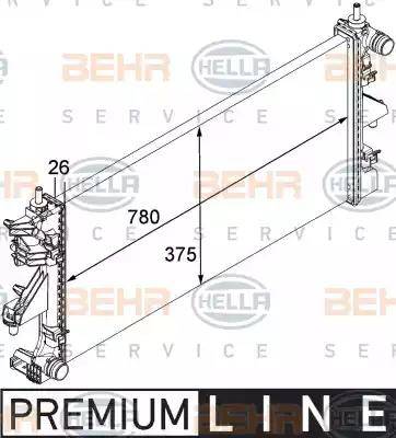 HELLA 8MK 376 745-021 - Радіатор, охолодження двигуна autozip.com.ua