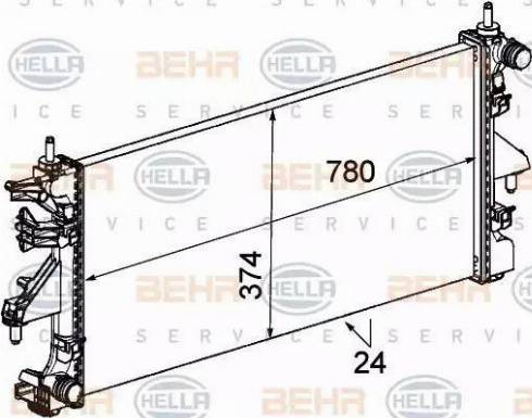 HELLA 8MK 376 745-104 - Радіатор, охолодження двигуна autozip.com.ua