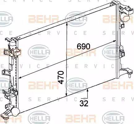 HELLA 8MK 376 745-711 - Радіатор, охолодження двигуна autozip.com.ua