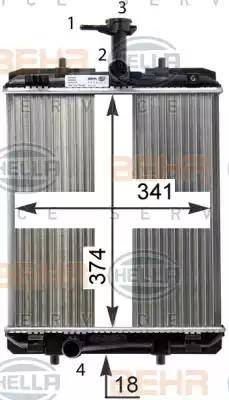 HELLA 8MK 376 754-484 - Радіатор, охолодження двигуна autozip.com.ua