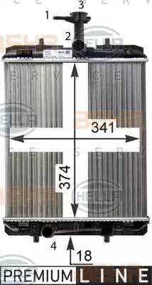 HELLA 8MK 376 754-481 - Радіатор, охолодження двигуна autozip.com.ua