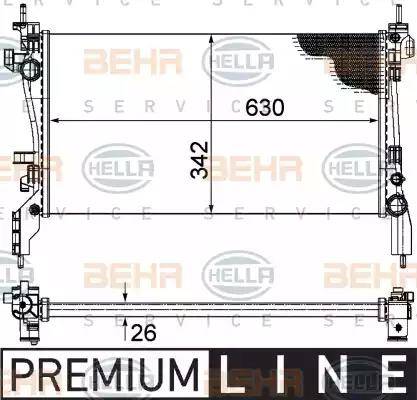 HELLA 8MK 376 754-561 - Радіатор, охолодження двигуна autozip.com.ua