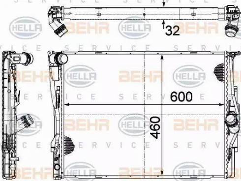 HELLA 8MK 376 754-044 - Радіатор, охолодження двигуна autozip.com.ua