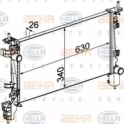 HELLA 8MK 376 754-714 - Радіатор, охолодження двигуна autozip.com.ua