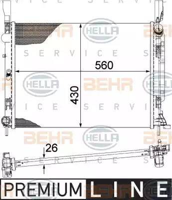 HELLA 8MK 376 755-501 - Радіатор, охолодження двигуна autozip.com.ua