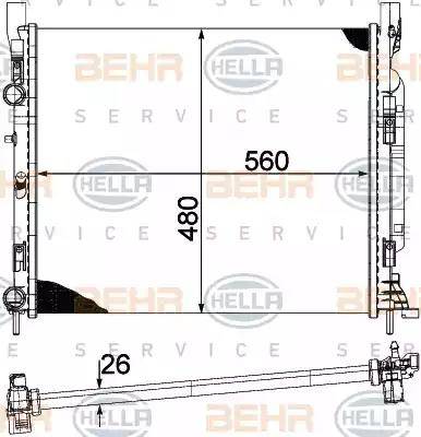 HELLA 8MK 376 755-514 - Радіатор, охолодження двигуна autozip.com.ua