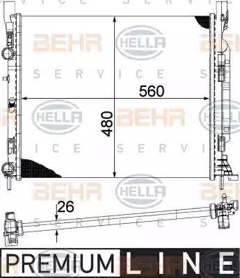 HELLA 8MK 376 755-511 - Радіатор, охолодження двигуна autozip.com.ua