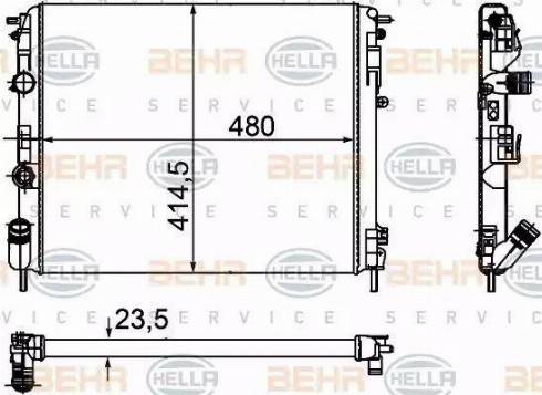 HELLA 8MK 376 755-341 - Радіатор, охолодження двигуна autozip.com.ua