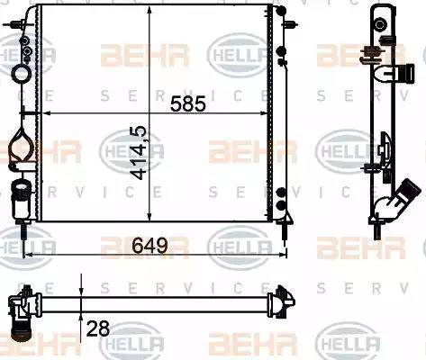 HELLA 8MK 376 755-361 - Радіатор, охолодження двигуна autozip.com.ua