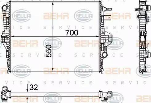 HELLA 8MK 376 756-341 - Радіатор, охолодження двигуна autozip.com.ua