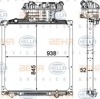 HELLA 8MK 376 750-551 - Радіатор, охолодження двигуна autozip.com.ua