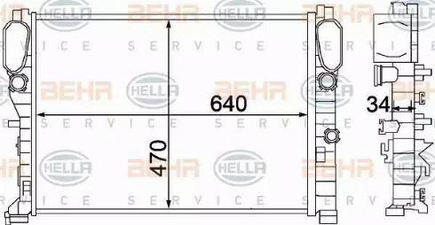 HELLA 8MK 376 769-781 - Радіатор, охолодження двигуна autozip.com.ua