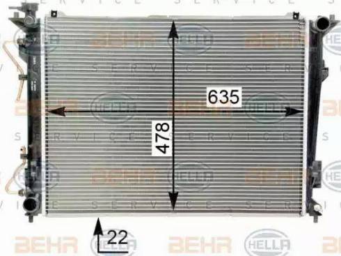 HELLA 8MK 376 763-734 - Радіатор, охолодження двигуна autozip.com.ua