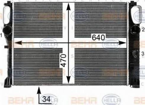 HELLA 8MK 376 700-591 - Радіатор, охолодження двигуна autozip.com.ua