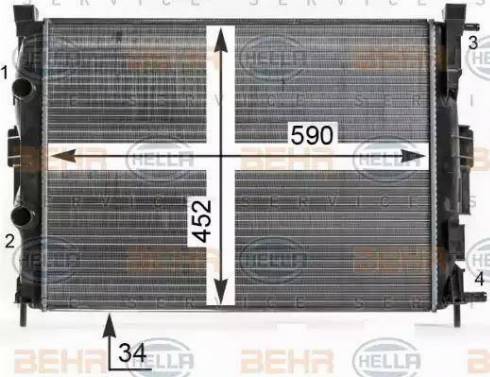 HELLA 8MK 376 700-681 - Радіатор, охолодження двигуна autozip.com.ua