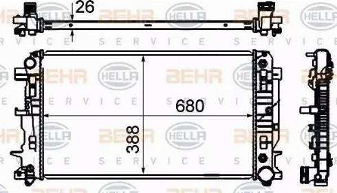 HELLA 8MK 376 701-014 - Радіатор, охолодження двигуна autozip.com.ua