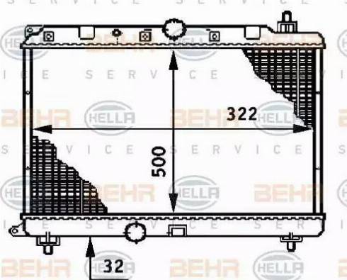 HELLA 8MK 376 708-591 - Радіатор, охолодження двигуна autozip.com.ua