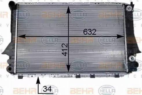 HELLA 8MK 376 715-264 - Радіатор, охолодження двигуна autozip.com.ua