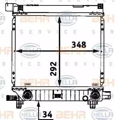 HELLA 8MK 376 712-161 - Радіатор, охолодження двигуна autozip.com.ua