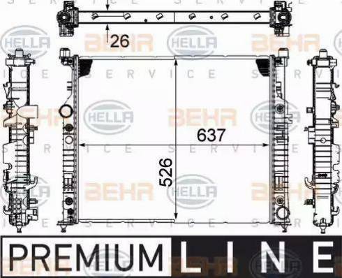 HELLA 8MK 376 781-561 - Радіатор, охолодження двигуна autozip.com.ua