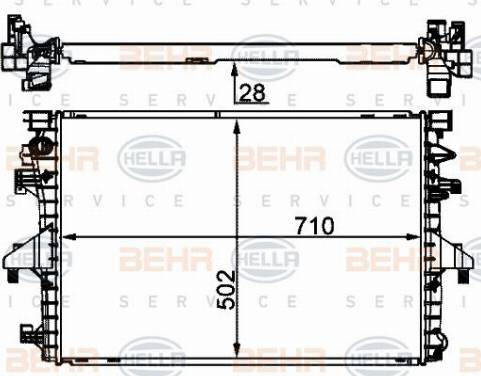 HELLA 8MK 376 787-751 - Радіатор, охолодження двигуна autozip.com.ua