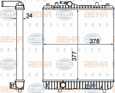 HELLA 8MK 376 735-085 - Радіатор, охолодження двигуна autozip.com.ua